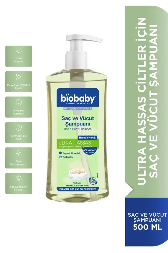 Biobaby Ultra Hassas Saç Ve Vücut Şampuanı 500 ml - 1