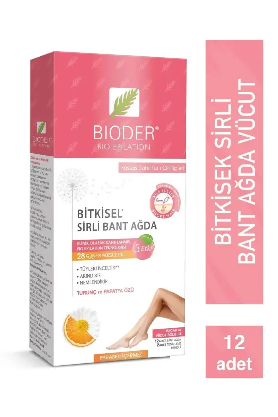 Bioder Bitkisel Sirli Bant Ağda Vücut Bölgesi 12 Adet - 1