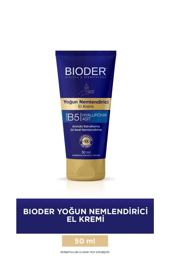 Bioder Yoğun Nemlendirici El Kremi 50 ml - Vitamin B5, Hyaluronik Asit 24 Saat Etki - 1