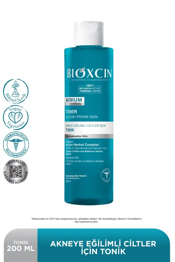Bioxcin Acnium Tonik 200 ml Akneye Eğilimli Ciltler - Clinical Vegan - 1