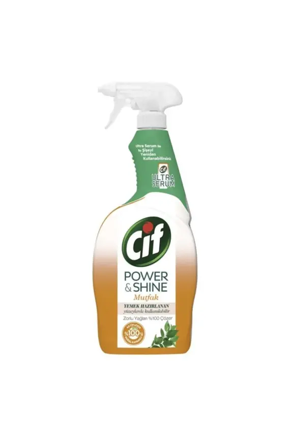 Cif Power & Shine Sprey Temizleyici Mutfak Yağ Çözücü 750 ml - 1