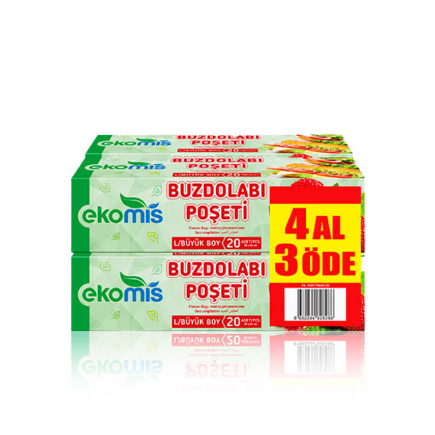 Ekomis Buzdolabı Poşeti 4 Al 3 Öde Büyük Boy - 1