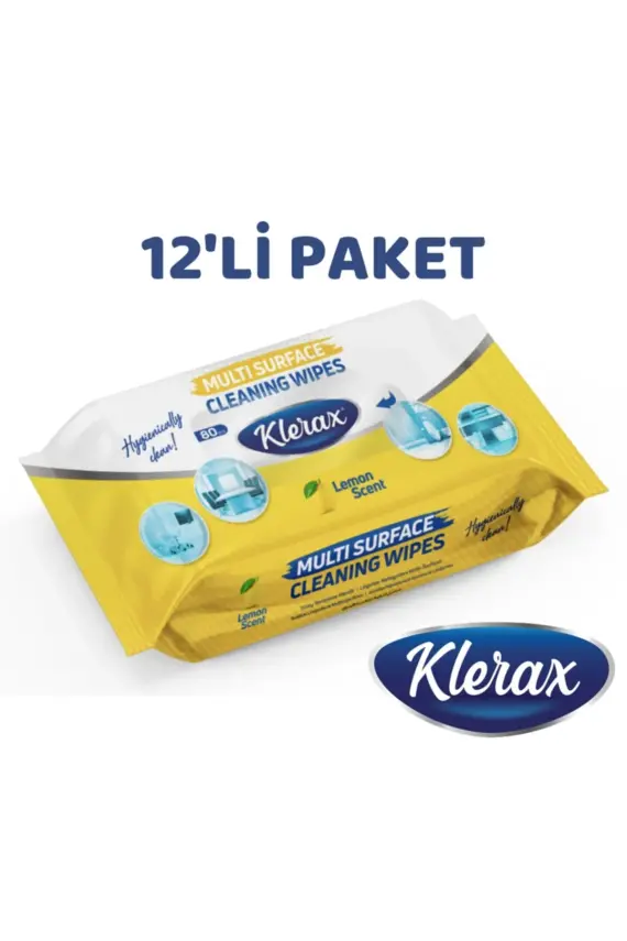 Klerax Çok Amaçlı Yüzey Temizleme Mendili 12x80 Adet - 1