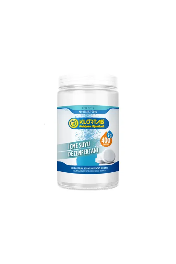 Klortab Kalsiyum Hipoklorit İçme Suyu Tablet Dezenfektan 7gr x 400 Tablet - 1