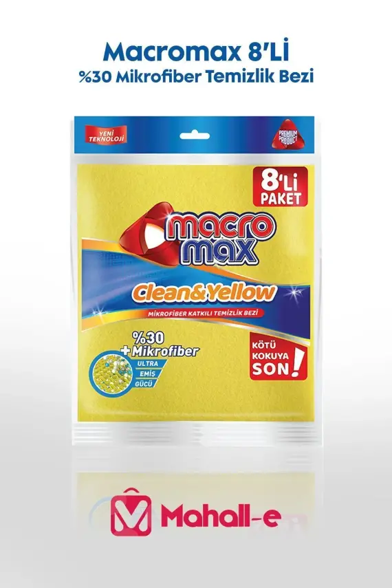 Macromax %30 Mikrofiiber Temizlik Bezi 8'li - 1