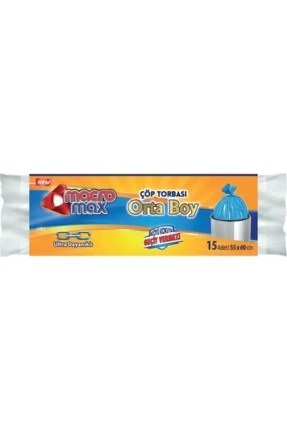 Macromax Extra Güçlü 15'lu Çöp Torbası ( Orta Boy ) - 1