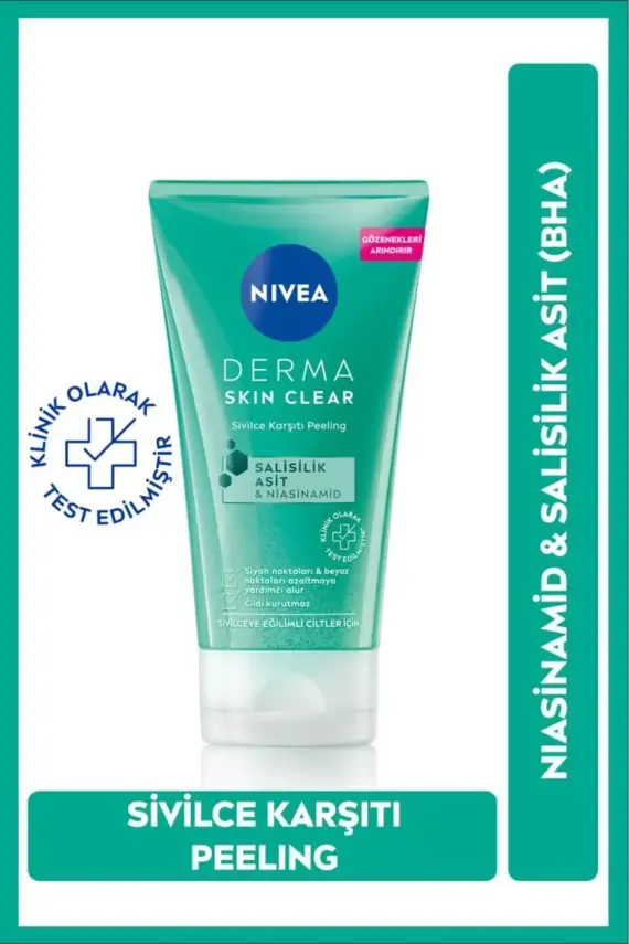 Nivea Derma Skin Clear Sivilce Karşıtı Yüz Temizleyici Peeling 150 ml - 1