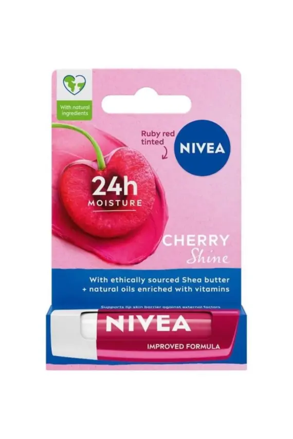 Nivea Dudak Bakım Kremi Ve Parlatıcısı Kiraz - 24 Saat Nem, Dudak Bakımı, Kiraz Kokusu - 1