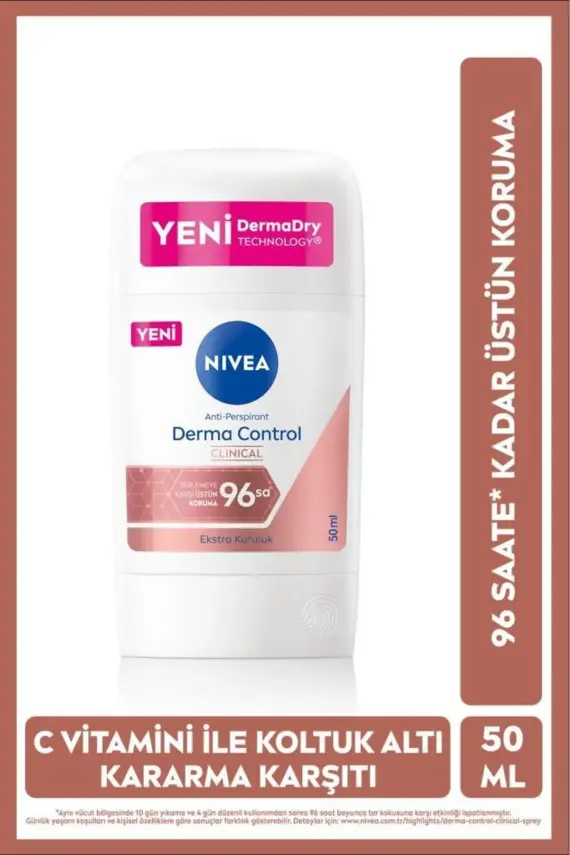Nivea Kadın Stick Deodorant Derma Control Clinical (50ml) - Koltuk Altı Kararma Karşıtı - 1