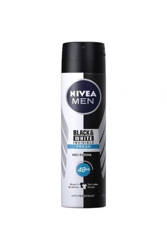 Nivea Men Erkek Sprey Deodorant Black & White Invisible Fresh 150ml - 1