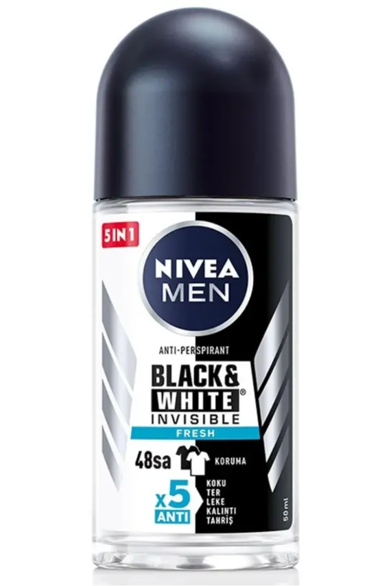 Nivea Men Invisible Black & White Fresh Erkek Deodorant Roll-on 50 ml - 1