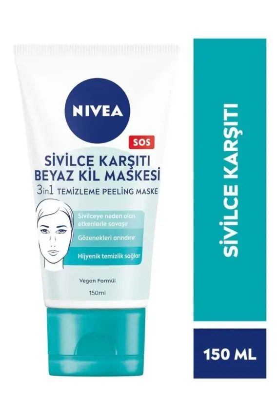 Nivea Sivilce Karşıtı 3'ü 1 Arada Beyaz Kil Maskesi - 1