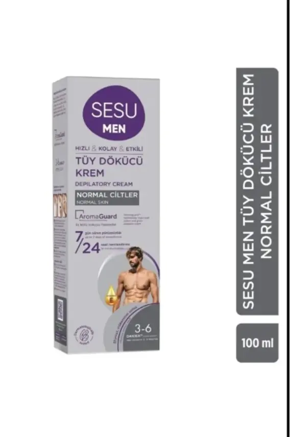 Sesu Erkekler Için Tüy Dökücü Krem Normal Ciltler 100 ml - 1
